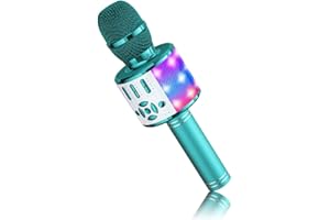 BONAOK Microphone for Kids Wireless, Magic Sound Karaoke Wireless Microphone, 4 in 1 Bluetooth Karaoke Machine, Adult Car Karaoke Mic Singing Machine, for Party/Outdoor/Travel(Blue)