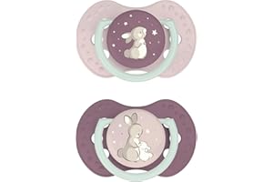 Difrax LOVI - Sucette Dynamique pour Bébé - Tétine phosphorescente - 18+ mois - Fille - Facile à Accepter, Sans BPA, Silicones de haute qualité et durables