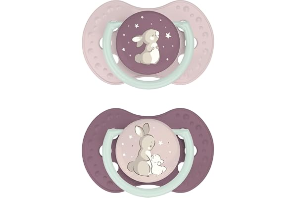 Difrax LOVI - Sucette Dynamique pour Bébé - Tétine phosphorescente - 0 à 6 mois - Fille - Facile à Accepter, Sans BPA, Silicones de haute qualité et durables