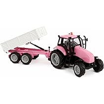 Van Manen Kids Globe Traffic Tractor With Trailer Die Cast (with Light And Sound, Pink) 510241
