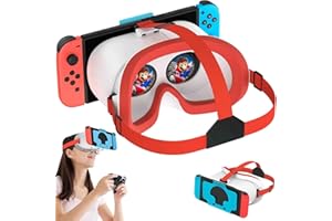 LXFEIFANTECH Upgraded VR Headset for Nintendo Switch & Switch OLED Model, Switch VR Glasses with Adjustable HD Lenses and Comfortable Head Strap, Labo VR Kit 3D Goggles for Switch Accessories (White&Blue)