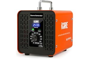 Ozongenerator 60 000 mg/h med 2 lägen, elektronisk knapp med cykelläge | Ozonluftrenare, ozonapparat med 120 minuters timer för 300 ㎡ luktdödare för bil, rök, lägenhet, husdjurslukt, kökslukt