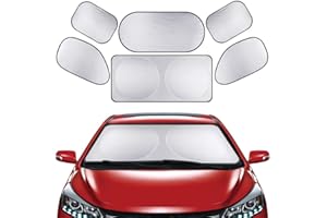 KONKY Pare-Brise-Soleil Couverture 6PCS Pare Soleil de Voiture Bloque Les Rayons UV Protector Réflecteur Solaire Avant ou Arrière , Anti-Neige Givre pour SUV La Plupart des Véhicules