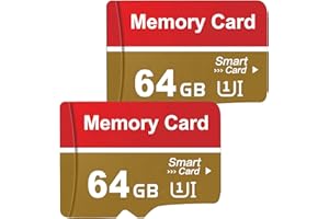 alptte SD Card 64GB 2PCS Memory Card Waterproof TF Card Data Storage SD Cards for Smartphone, Camera, Dash Cam and Drone(2pcs 64gb)