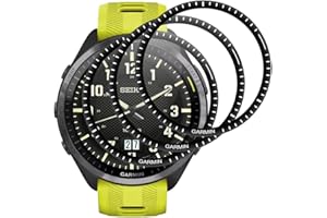 Beukei Pellicola Protettiva per Garmin Forerunner 965, 3 pezzi Pellicola Vetro Temperato[copertura totale curva 3D] [Anti-Graffio] [Senza Bolle][Durezza 9H ] Folie