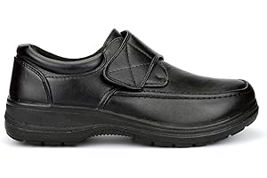 GENERIC Charles Southwell Mens Comfort Fit Lightweight Shoes with Touch Fastening Black