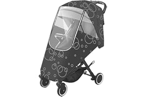 AHDMR Habillage Pluie Poussette Bébé Housse de Pluie Poussette Universelle Protège Pluie Vent Poussière Cape de Pluie pour Landau Imperméable Capot de Protection Pluie avec Bonne Circulation l'air,Noir