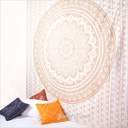 Wanddekoration Hippie Wandteppiche Bohemian Mandala Wandteppich Indian Gold Überwurf - 2