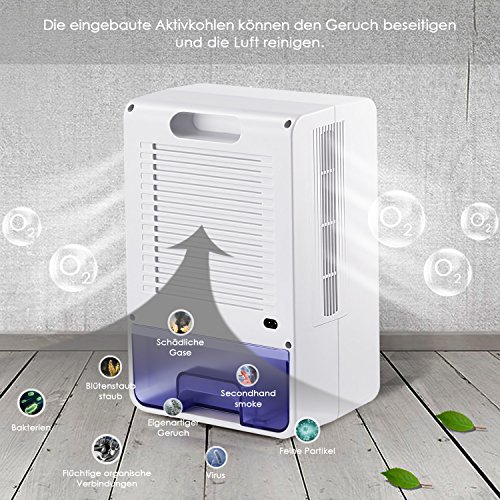SIMBR Luftentfeuchter 1.5L/Tag mit 3L Wassertank 150W Für Räume bis 35 m², Weiß - 4