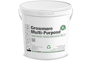 GROW CHEM Growmore General Purpose Fertiliser Granules (2.5Kg Bucket) Growmore 7-7-7, All Round Fertiliser for Garden, Flowers, Fruit and Veg plants. Plant Feeding, Preparing Beds, Borders, Pots and Lawns