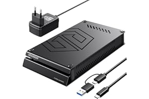 ‎GRAUGEAR GRAUGEAR 4TB Externe Festplatte im Aluminiumgehäuse für PlayStation, Formatiert für PS4 und PS5, 4TB HDD 3,5 Zoll, Design Festplatte mit Netzteil, Ideal für Gaming und Speicherplatz