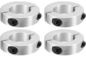 PATIKIL Borrhål 25 mm Axelkrage med Dubbel Delning 45 mm OD 12 mm Tjocklek, 4 st Låsring i Aluminiumlegering med Fästskruv för Maskinindustri