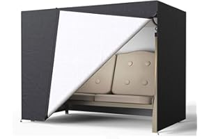 Yahbrra Hollywoodschaukel Abdeckung Gartenmöbel Winterfest: für Gartenschaukel Schaukelbank Universal Größe Abdeckung Wasserfest Winddicht UV Schutz (Schwarz, 220 * 125 * 170cm)