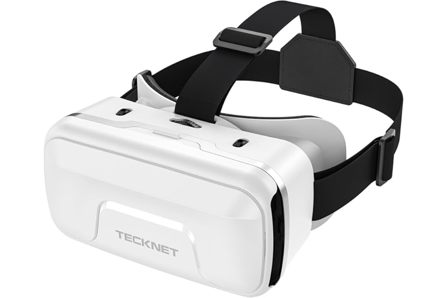 TECKNET VR Headset for Phone, Virtual Reality Headsets with HD 110°FOV Anti-Blue Light Lenses & Adjustable Gears, 3D VR Headset for Kids Compatible iPhone Samsung Android 4.7-7.2"