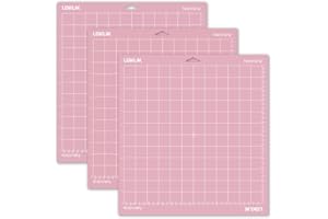 LOKLIK Scrapbooking-Schneidematte, selbstklebend, rutschfest, 35,6 x 33 cm, Vinyl, 0,5 x 15 l, Rosa, 3 Stück