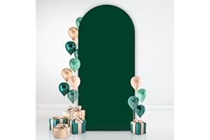 AIBIIN 3.3x7ft Green Color Arch Shape Backdrop Round Top Backdrop Arch Frame Cover 2-Sided Fit Background Stand for Wedding Ceremony Birthday Party Baby Shower Banquet Decoration
