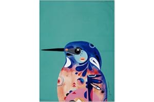 Maxwell & Williams Pete Cromer Paño de Cocina con Diseño de Pájaro de 100% Algodón, 50 x 70 cm – Turquesa