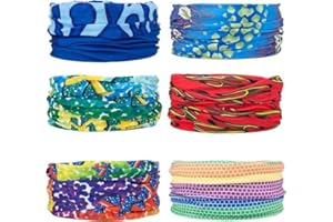 Banaone 6 Stück/Packung Gedruckt Bandanas Multifunktionstuch Rohr Kopfbedeckungen Bandana Schal Elastische Halstücher für Yoga, Wandern, Reiten, Motorradfahren