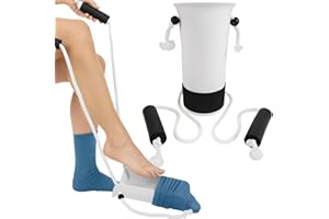 USYSGT Ayudas para Poner los Calcetines, Calzador de Calcetines y Medias de Compresión Calzador de Calcetines, Ideal para Ancianos, Mujeres Embarazadas, Discapacitados (Blanco)
