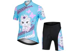 LPATTERN Kinder Jungen Mädchen Set Radtrikot mit Radlerhose schnelltrocknend