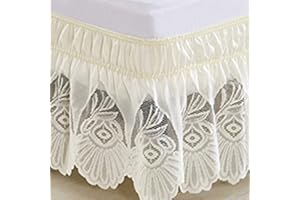 LINGKY Mantovane Giroletto in Poliestere Spazzolato, Tre Lati in Tessuto Staccabili Polsini in Materiale Elastico, Rughe Facili da Montare - con Drop di 38 Cm (Beige,100x200cm)