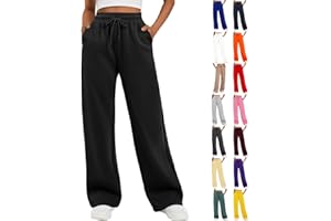 Nuoke Joggers for Women UK Lounge Workout Gym Sports Trousers Straight Leg Sweatpants with Pockets Tracksuits Bottoms Elasticated Waist Casual Running Track Pants Loose Loungewear
