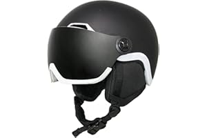 EnzoDate Caschi da Sci da Sci con Occhiali Integrati Shield 2 in 1 Casco da Snowboard Maschera Staccabile Lente Intercambiabile Per