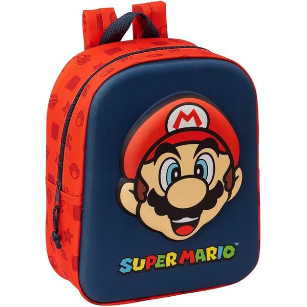 Sac à Dos Enfant Mario Kart Officiel - 31x25,5x11 Cm, Pour école Maternelle, Polyester Résistant - 10