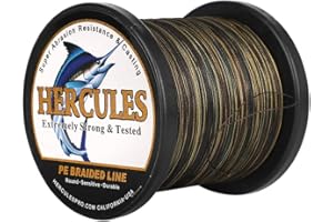 HERCULES Lenza da pesca intrecciata, 8 fili, 100 m-2000 m, 10 lb-136 kg, super resistente, filo da pesca multifilamento per pesca in acqua salata e d'acqua dolce