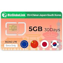 EIOTCLUB SIM Dati Globale – 3GB Per 30 Giorni In 33 Paesi UE + USA, Cina, Giappone E Corea Del Sud – 5G/4G, Ricaricabile, Per Telefono, Router O Hotspot