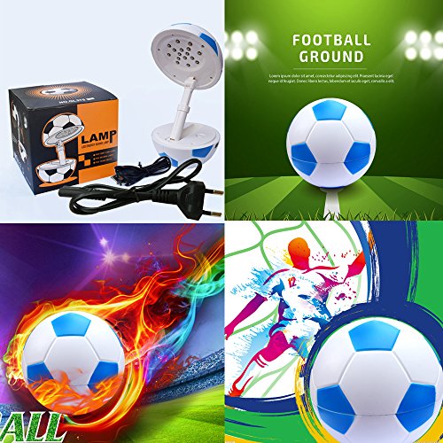 Happy Dream Schreibtischlampe LED kinder Tischlampe höhenverstellbar Faltbare, Fußball Modellieren LED baby Tischleuchte / Nachttischleuchte Leselampe. USB-Ladeanschluss,dimmbare LED Tischleuchte Augenschutz 。(blau) - 5