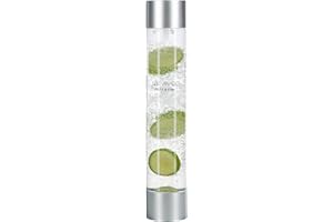 ‎LEVIVO Levivo Flasche für Wassersprudler Fruit & Fun Sprudler Slim, stylische Flasche für 1 Liter Getränk, mit großer Öffnung zum Befüllen mit Obst, Gemüse etc. Farbe: silber