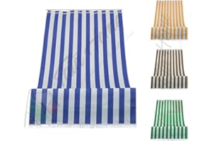 TATA HOME Tenda da Sole a Righe per Balcone Veranda o Terrazzo con Anelli e Ganci Tessuto Resistente da Esterno Misura cm 280x300 Colore Blu