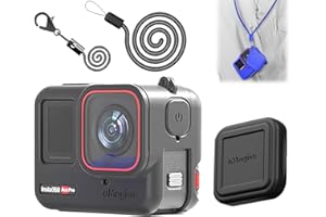 Honbobo Ace Pro Protective Case compatible with Insta360 Ace Pro Silicone Case Lens Cap Ace Pro Protective Accessories (Black)