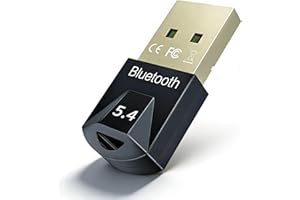 LA BRODÉE USB Bluetooth 5.4 Adapter, 1Pack Bluetooth Dongle Adapter for PC, Wireless Blootooth Receiver Stick for Desktop, Laptop, Headphone, Keyboard, Mouse, Controller, Support Windows 7/10/8/11,Plug and Play