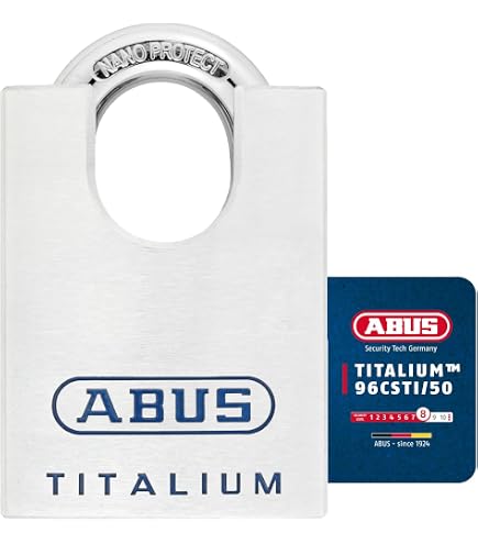 ABUS Cadenas Titalium 82TI/70 - Cadenas Monobloc Compact Et Robuste Pour Grilles, Conteneurs Et Distributeurs - Niveau De Sécurité 6