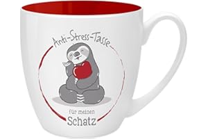 GRUSS & CO Anti-Stress-Tasse Motiv "den Schatz" | Tasse mit Spruch, 45 cl, New Bone China | Geschenk für Sie | 45520