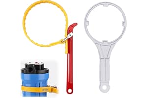 MisFun 2 Pièces Clé pour Bouteille Filtrante et Filtre à Huile - Clé à Sangle Réglable 10 Pouces, Multifonctions pour Pipelines