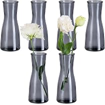 12 Petits Vases En Verre Transparent Pour Décoration Table - Mini Vases Mariage 19.5cm
