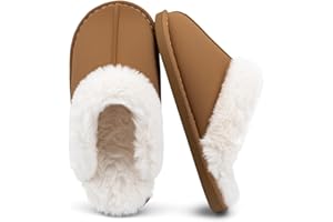 ChayChax Chaussons Chaude Fourrée en Mousse à Mémoire Peluche Pantoufle Maison Automne Hiver Hommes Femmes Intérieur/extérieur