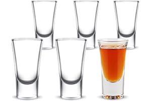 NUWIQ Verres à Liqueur, 6pcs Verres à shot, 25ml, pour Tequila, Vodka, Whisky, Gin