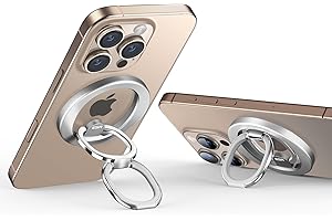 ESR Anneau Téléphone Support Magnétique pour MagSafe, HaloLock Aimant Téléphone Support Grip pour iPhone 16/15/14/13/12, Samsung Galaxy S25, Réglable dans Les 2 Sens, Accessoires MagSafe, Argent