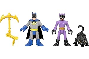 FISHER-PRICE Imaginext DC Super Friends Figurines Batman & Catwoman, Jouet pour Enfant de 3 à 8 Ans, GWP59