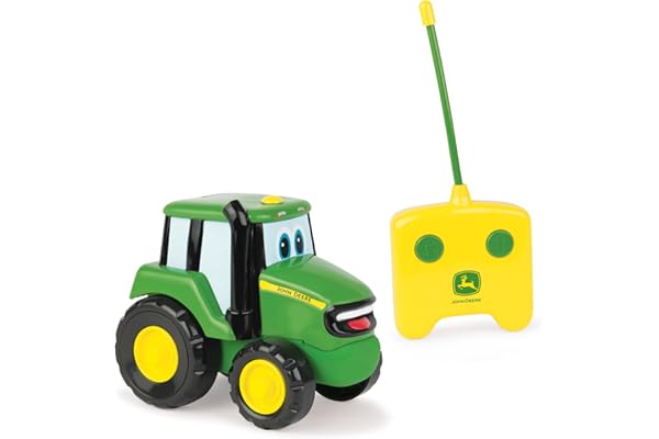 Tomy - Tracteur Jouet Enfant, Johnny Le Tracteur Radiocommandé de John Deere 42946, Jouet Éducatif, Jouet Premier Age, Voiture Télécommandée Adaptée aux Enfants de 18 Mois+