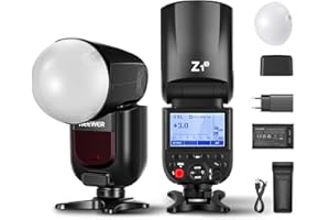 NEEWER Z1-S TTL lampa błyskowa z okrągłą głowicą, lampa błyskowa Speedlite, kompatybilna z Sony z magnetycznym dyfuzorem kopułkowym, 76 W, 2,4 G 1/8000s HSS, 10-stopniowa regulacja LED, 7,4 V 2600