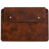 Oh Deer Leather Hakiki Deri Laptop Kılıfı 13-14 in&ccedil; MacBook Air Uyumlu (33,5 x 23,5 cm) - Kahverengi