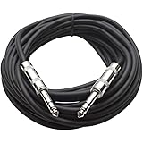Seismic Audio Speakers TRS ¼” Patch Cable, 25 Foot Balanced Cord, Black