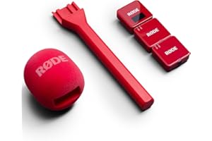 Rode Wireless GO Gen 3 Drahtloses 2-Kanal Mikrofon-Funksystem Rot + Interview GO Handadapter Rot + keepdrum Fell-Windschutz