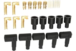 AKOZON Distribuidor de 90 Grados, Kit de Terminales de Arranque de Bujía de 30 Piezas y Cable de Encendido HEI de Bobina para Cables de 610 Mm