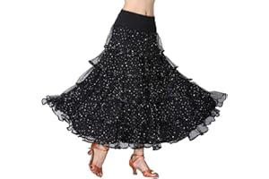 Tookang Donna Gonna da Ballo Valzer Abbigliamento Performante Grande Gonna Swing Vestito da Ballo Moderno Tutu Paillettes